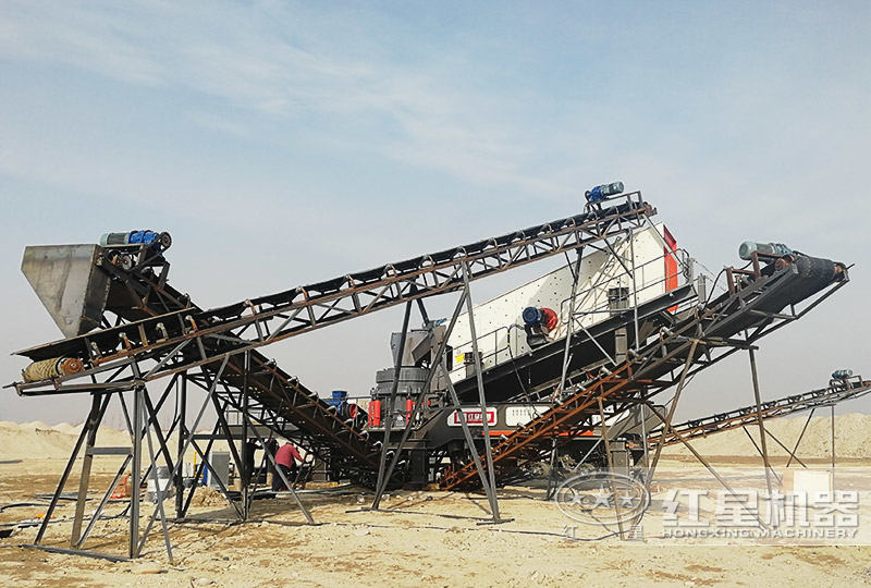 輪胎圓錐移動破碎機現場，單機作業，效能高節能